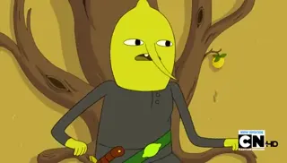 Adventure time-The pup gang meets lemongrab at 00:10 — LEMONGRAB