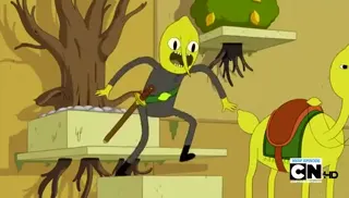 Adventure time-The pup gang meets lemongrab at 00:27 — LEMONGRAB