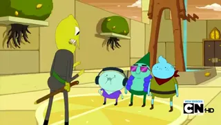 Adventure time-The pup gang meets lemongrab at 00:34 — LEMONGRAB