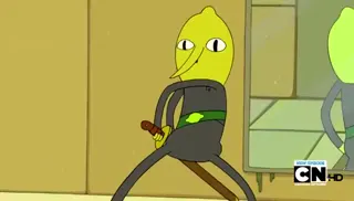 Adventure time-The pup gang meets lemongrab at 00:48 — LEMONGRAB